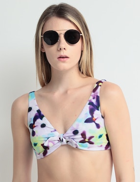 Top Bikini Non Stop Estampado Floral Con Copa Preformada Para Mujer