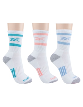 Set de calcetín compresión para entrenamiento Reebok para mujer 3 pares