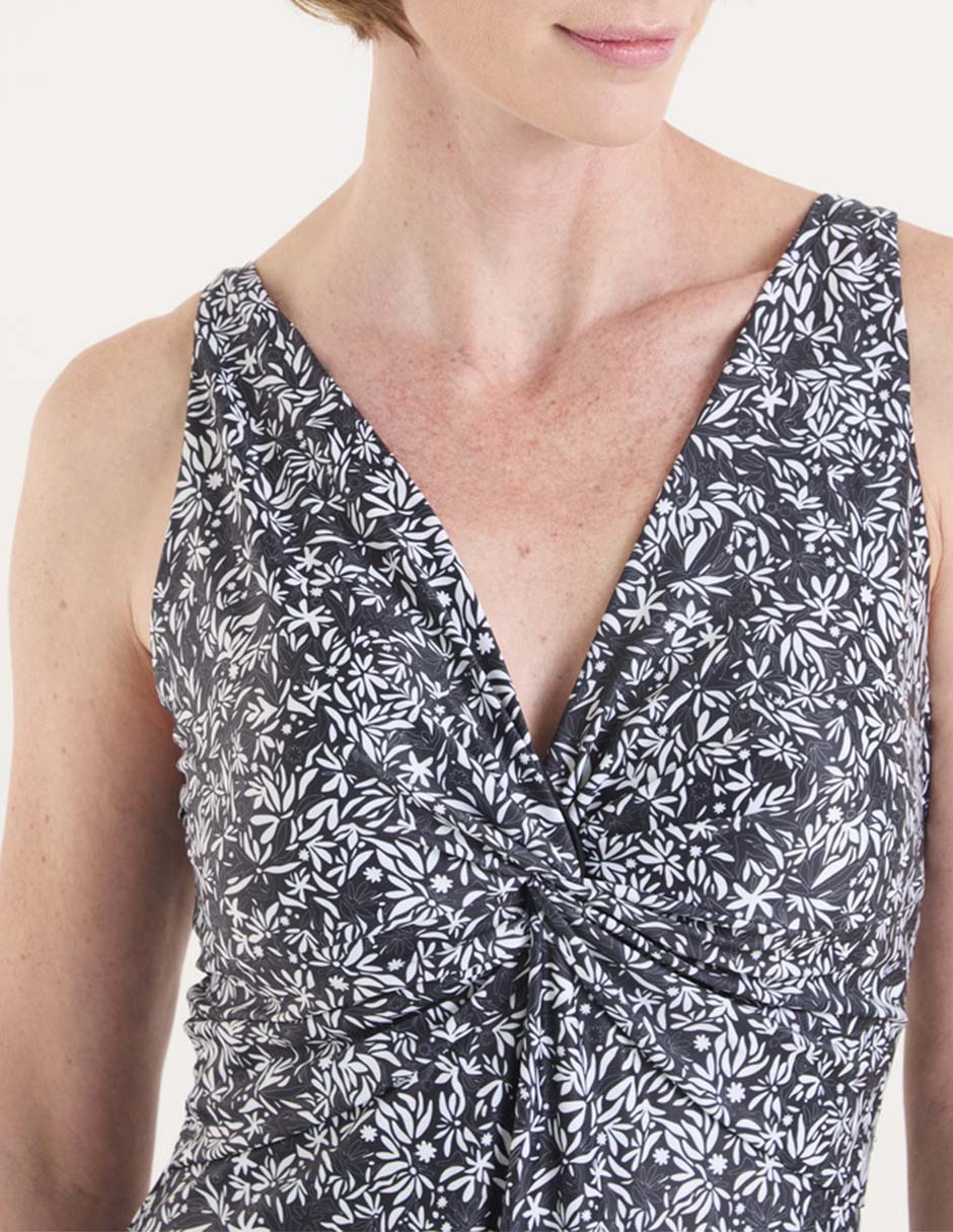 Traje de baño completo estampado floral para mujer 4