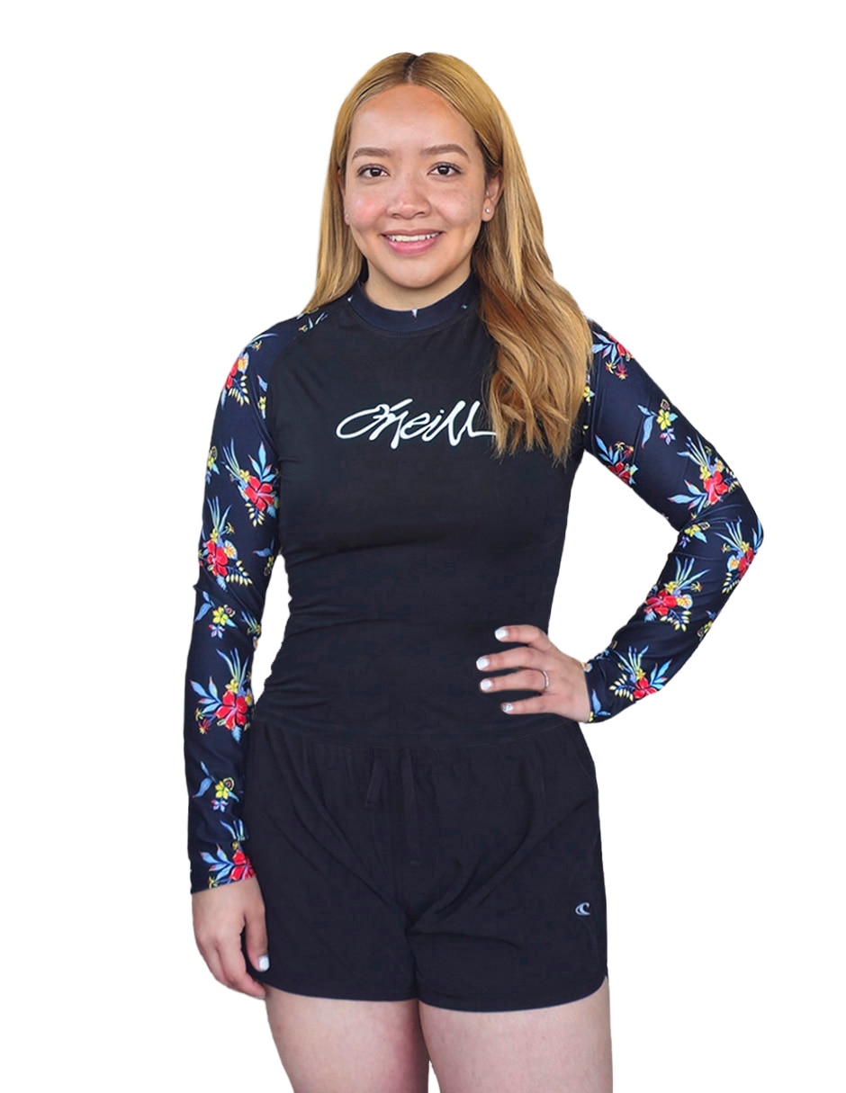 Wetshirt manga larga cuello alto para mujer