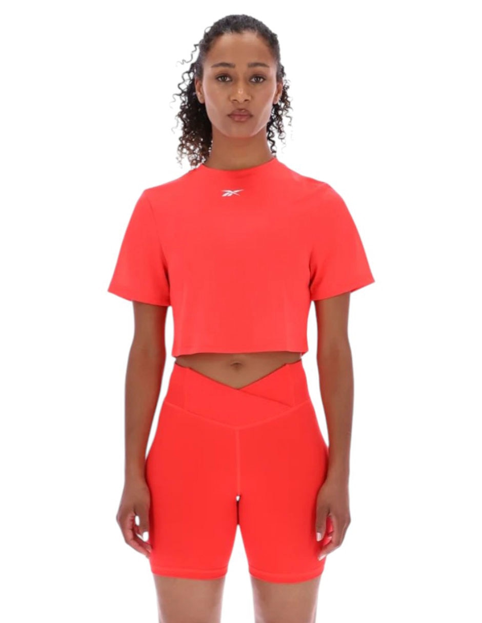 Playera manga corta cuello redondo para mujer